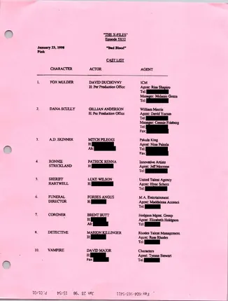 Bad Blood cast list, page 1