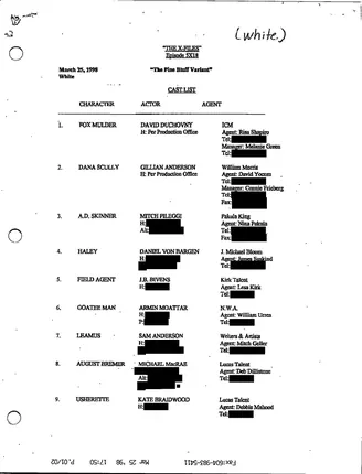The Pine Bluff Variant cast list, page 1