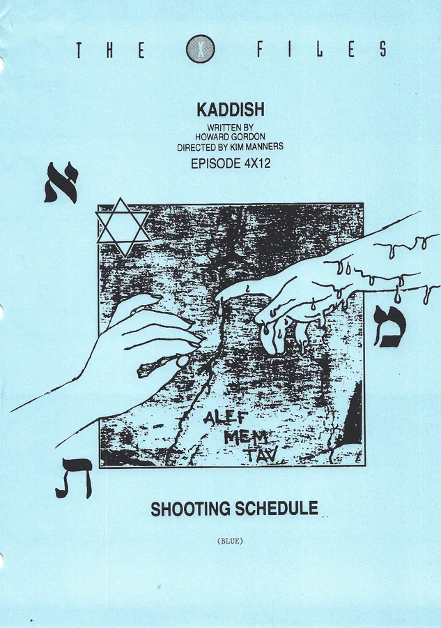 Kaddish Shooting Schedule cover