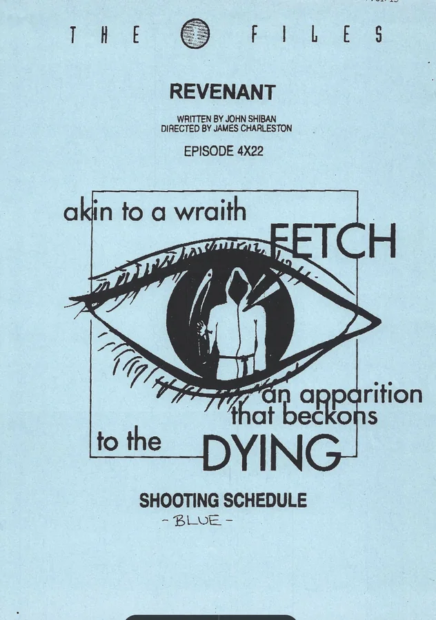 Revenant (Elegy) Shooting Schedule cover
