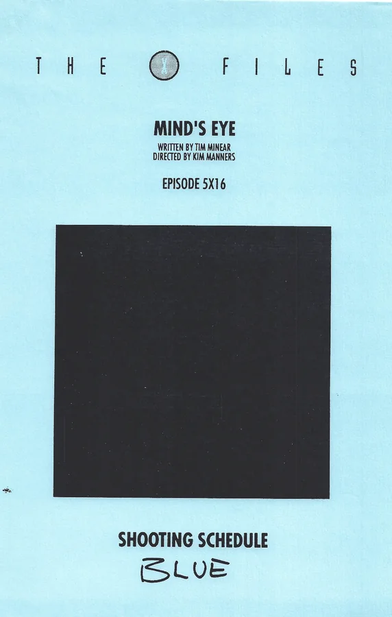 Mind's Eye Shooting Schedule cover