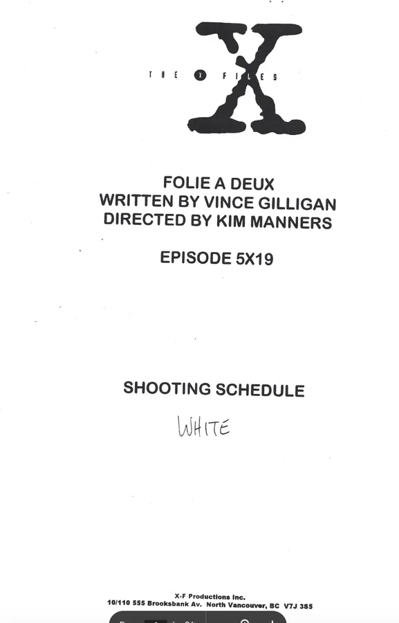Folie a Deux Shooting Schedule cover