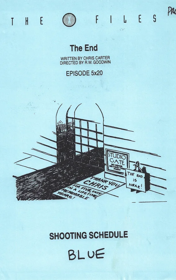 The End Shooting Schedule cover