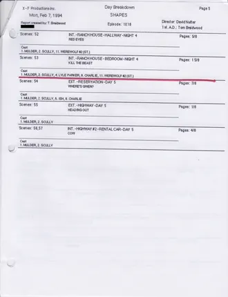 Day breakdown, February 7, 1994, page 5